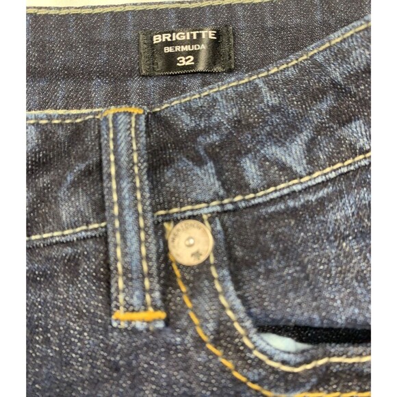 MEK Denim Bermuda Shorts Women's Size 32 Blue Brigitte Back Flap Pockets Stretch - Picture 4 of 11